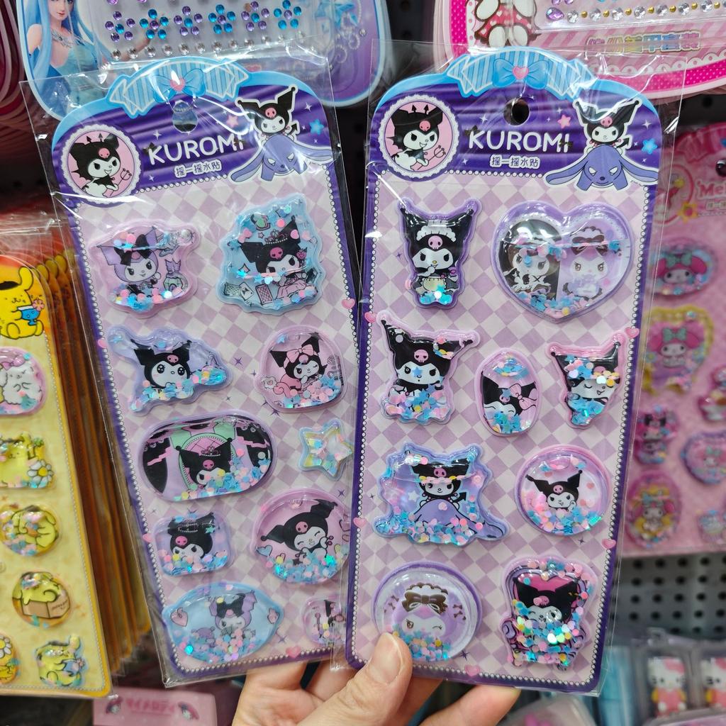 Мультяшная Sanrio Hello Kitty 3D-наклейка с водой Kuromi Cinnamoroll My Melody Кристальное украшение Блокнот Студенческая канцелярия