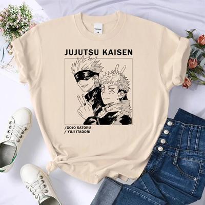 Jujutsu Kaisen Годжо Сатору Топ Женская Уличная Футболка Женский Аниме 2000-е Дизайнерская Одежда Хип-Хоп Топы Повседневная Женская Одежда