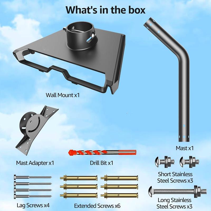 Starlink Gen 3 V3 Receiver Antenna Mount Kit 360 Degree Adjustable Outdoor Use Metal Elbow Wall Bracket Versatile Installation