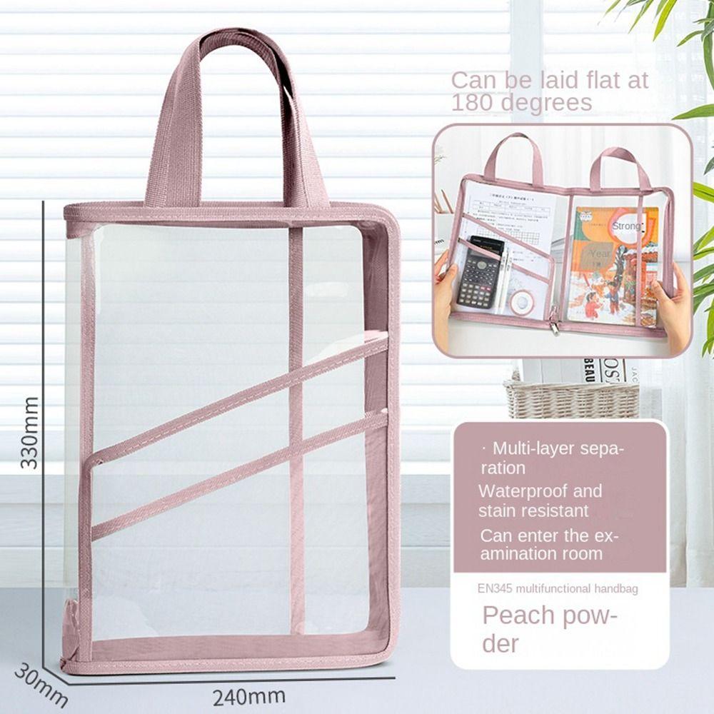 PVC Transparent File Bag Transparent Data Storage Bag New Document Bag School Office Supplies
