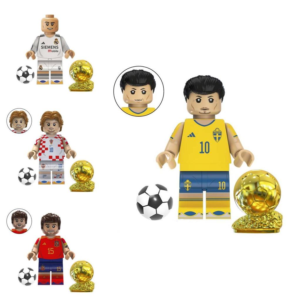Soccer Star Series Team Building Blocks Set Small Plastic Pieces