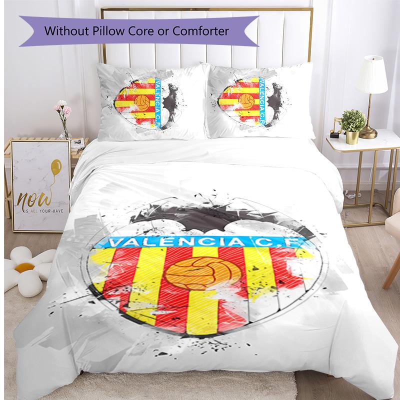 Valencia CF Printed 3PCS Bedding Set Soft Breathable Duvet Cover Pillowcases Set Washable Bedroom Decor Home Gift