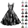 Women's Floral, Colour Block Patchwork, Gradient Print Sexy Strapless Punk Vintage Dresses