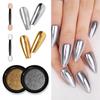 1pcs Nail Glitter Metallic Rubbing Dust Gel Polish Pigment Shinning Metal Manicure Decor Magic Mirror Powder Gold Silver Chrome