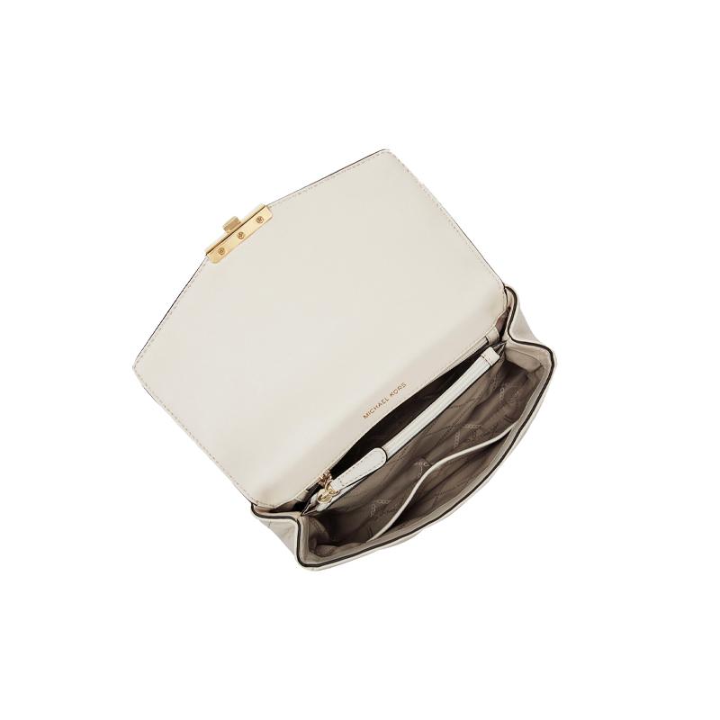 MICHAEL KORS Soho Chain Gold Buckle Flap Diamond Sheepskin Crossbody Bag Shoulder Bag Women's Light Cream