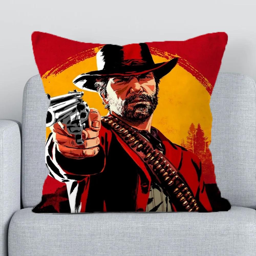 R-Red Dead Redemption Чехол Для Наволочки Подушки 45X45 Короткий Плюш Наволочка 40*40 Подушки Для Садовых Кресел Декоративные