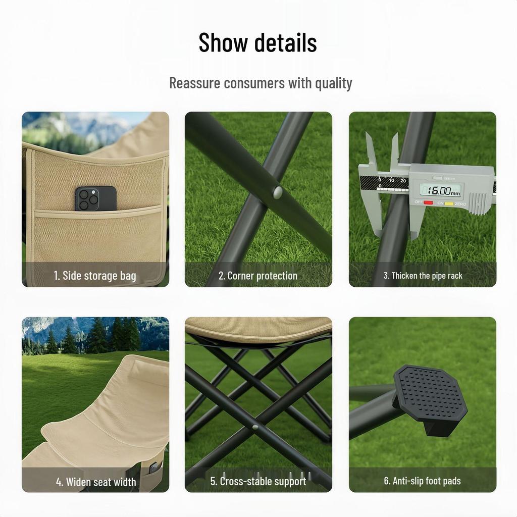 Adjustable Folding Camping Chair: Sit or Recline - Portable for Fishing, Picnics, and Office Breaks