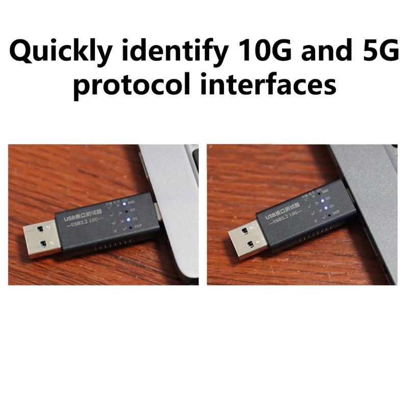USB C to USB 3.2 Type A Interfaces Tester Detectors with LED Display for Fast Charging and Data Transfer Up to 10Gbps