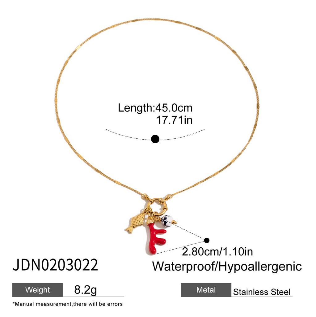 Youthway Natural Pearl Charm Pendant Necklace For Diy Matching Ocean Style Stainless Steel Golden Collar Summer Handmade Jewelry