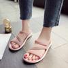 Women's Sandals 2024 Summer Soft Sole Plastic Sandals Women's Beach Hole Shoes Anti Slip Flat Heels Crystal Jelly Shoes