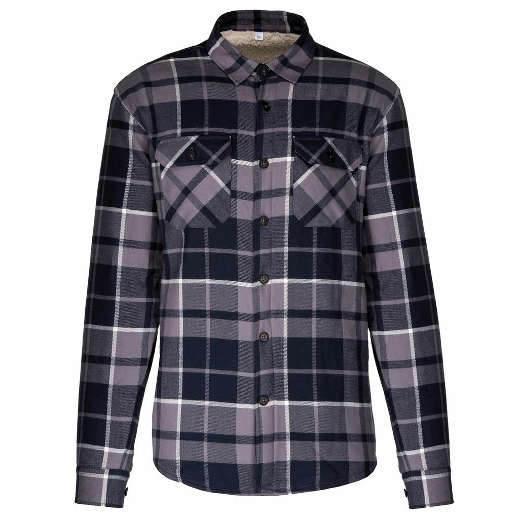 Kariban Mens Checked Sherpa Lined Shirt Jacket