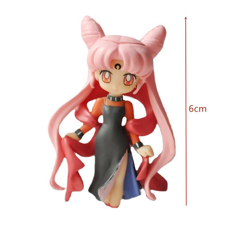 17-сантиметровая мультяшная милая девочка Сейлор Мун, аниме-фигурка из ПВХ, фигурка в стиле каваи, настольное украшение.