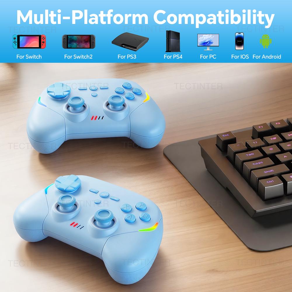 Беспроводной контроллер для Nintendo Switch 2/Switch 1 Геймпад для PS3/PS4/Android/PC/IOS Джойстик с эффектом Холла Игровые аксессуары