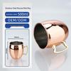 Медная кружка для коктейля Moscow Mule с покрытием из нержавеющей стали, с молотковым покрытием