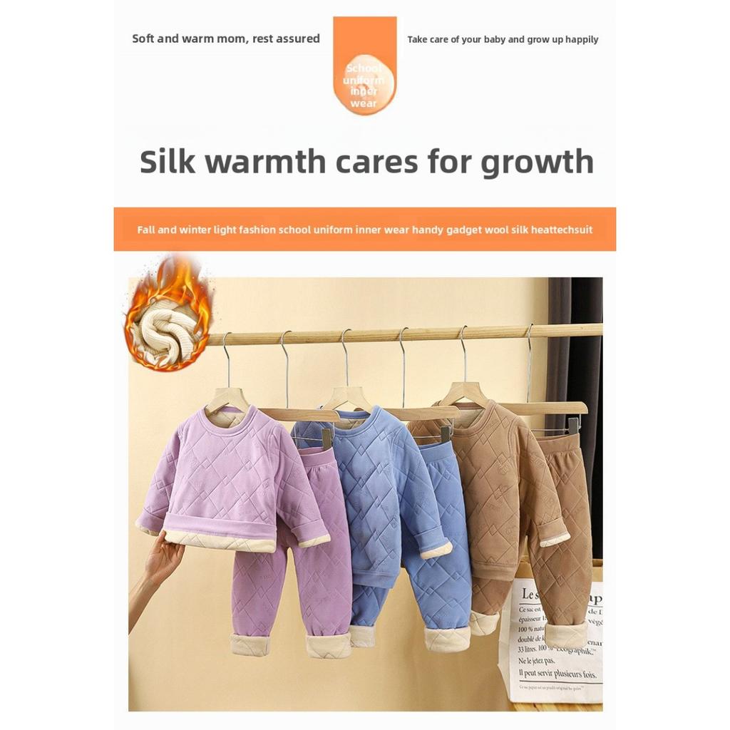 Детский артефакт школьной формы Осень-Зима Трехслойная стеганая хлопковая куртка для мальчиков с толстой велюровой подкладкой и хлопковая куртка для девочек