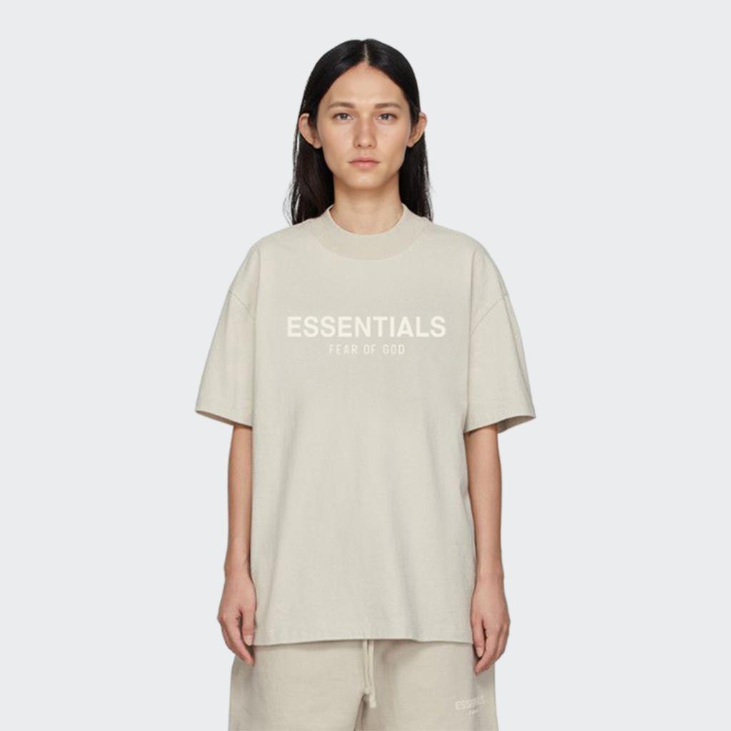 Fear of God Essentials Эксклюзив Innersect FW21 Футболка с 3D-логотипом Унисекс Топы Бежевый 125BT212080F