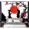 (150 X 100cm) Japanese Tapestry Anime Samurai Tapestry 60" X 40" Cherry Blossom Japanese Style Wall Hanging Party Decorations Home Decor For Bedroom L