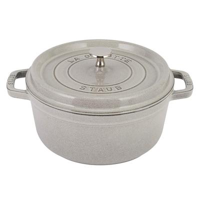 Горшок Staub Staub Pico Cocotte, круглый 24 см, горшок для кампании, эмалированный горшок Rund Brater blanco trufa, посуда, кухонные принадлежности (Белый трюфель)