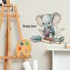 Elephant Little Rabbit Learning Reading Bedroom Study Home Background Beautification Wall Stickers