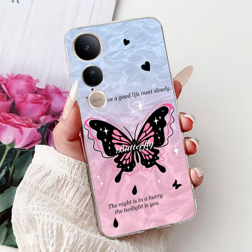 For Vivo V50 Lite 5G Case Cover Cute Cat Luxury Fashion Flowers Funny Cool Painted Back Cover For Vivo V50Lite 5G Phone Case