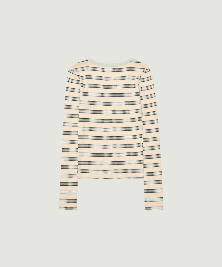 GROVE Nancy Stripe L/S T-Shirt (Peach)