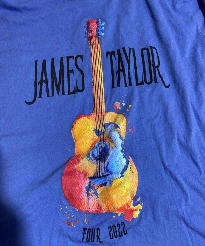 Vtg James Taylor 2022 Tour Heavy Cotton Blue All Size Unisex Tee Shirt MM1586