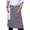 Men's Plain Apron, Waist-Length, Unisex, for Chefs, Waiters, and Kitchen Cooks, Restaurants, and Coffee Shops (Gray)