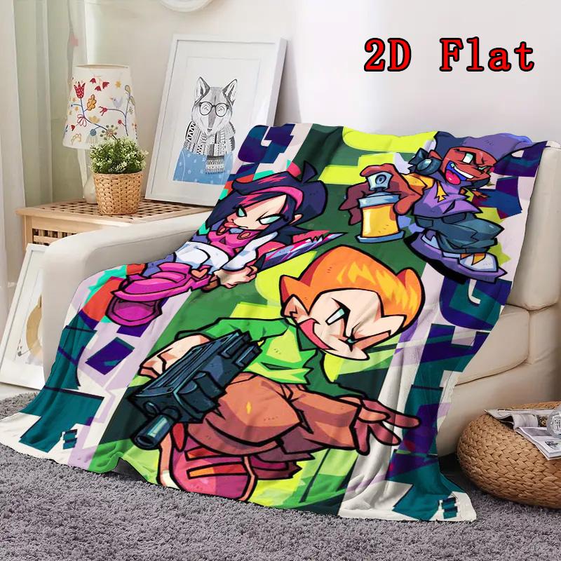 Friday Night Funkin 2D Flat Pattern Flannel Blanket High quality All Seasons Warmth and Comfort Perfect for Christmas Gifts.DMT0925423