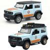 1/32 Модель модифицированного автомобиля Suzuki Jimny Литая машина Внедорожник с совместным брендом Gulf Игрушки Подарок для мальчика Коллекция Миниатюра