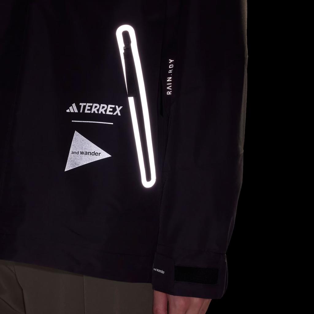 Adidas Terrex X And Wander Коллаборация FW23 Водонепроницаемая куртка 3-в-1 с пуховым утеплителем для активного отдыха Мужская куртка Черный IJ5895