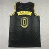 Custom Embroidered NBA Lakers Jersey Russell Westbrook 0 Basketball Uniform Sportswear Men Women