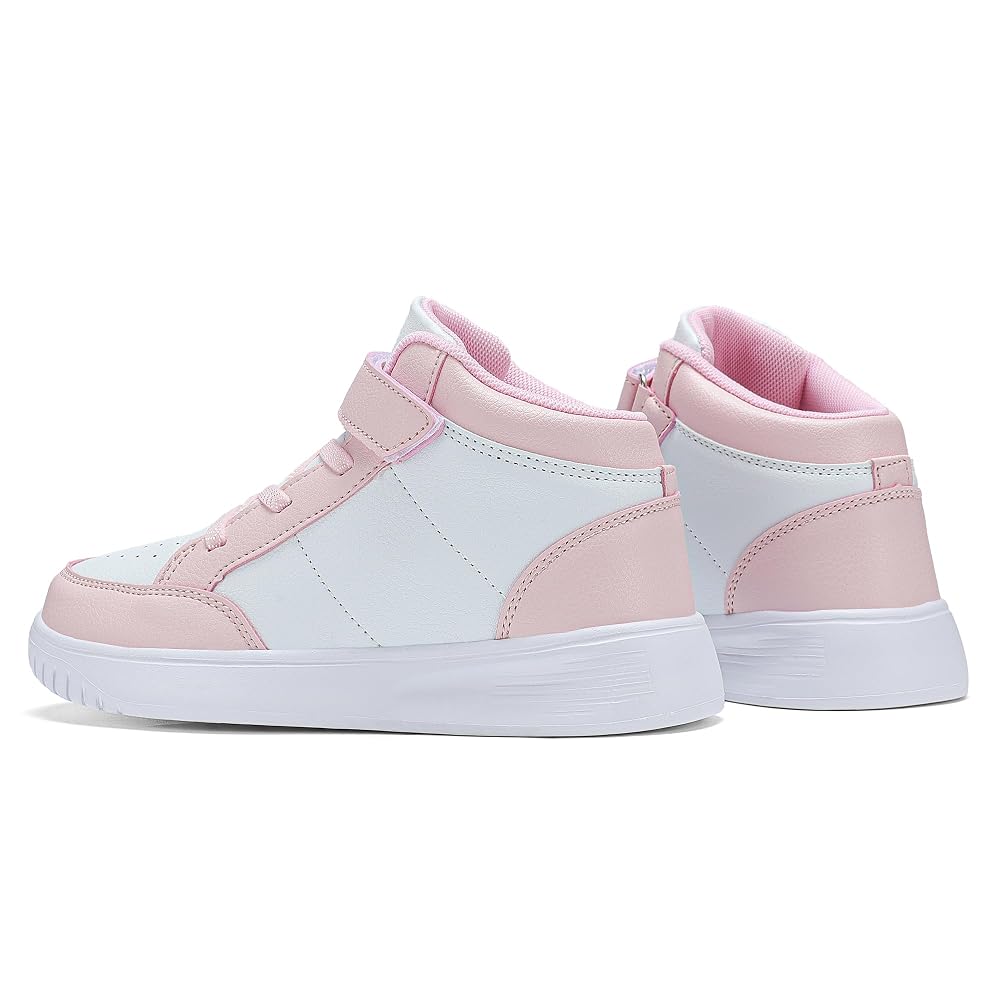 Badurdu Girls' High-Top Sneakers, Lightweight, Easy to Put On and Take Off with Velcro Closure,