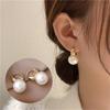 Cute Simulation Pearl Studs Hoop Earrings For Women Eardrop Minimalist Earrings Wedding Fashion Jewelry