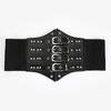 Stylish Silver Metal Buckle Elastic Waist Belt for Women – European & American Design