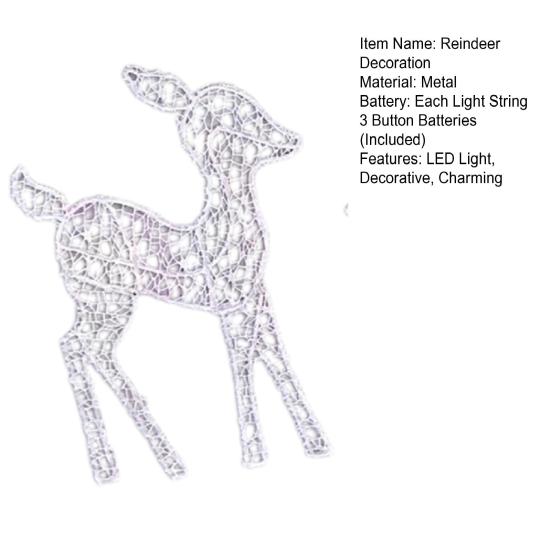 2D LED Lighted Deer Family Figurine Christmas Outdoor Yard Reindeer Light Decoration