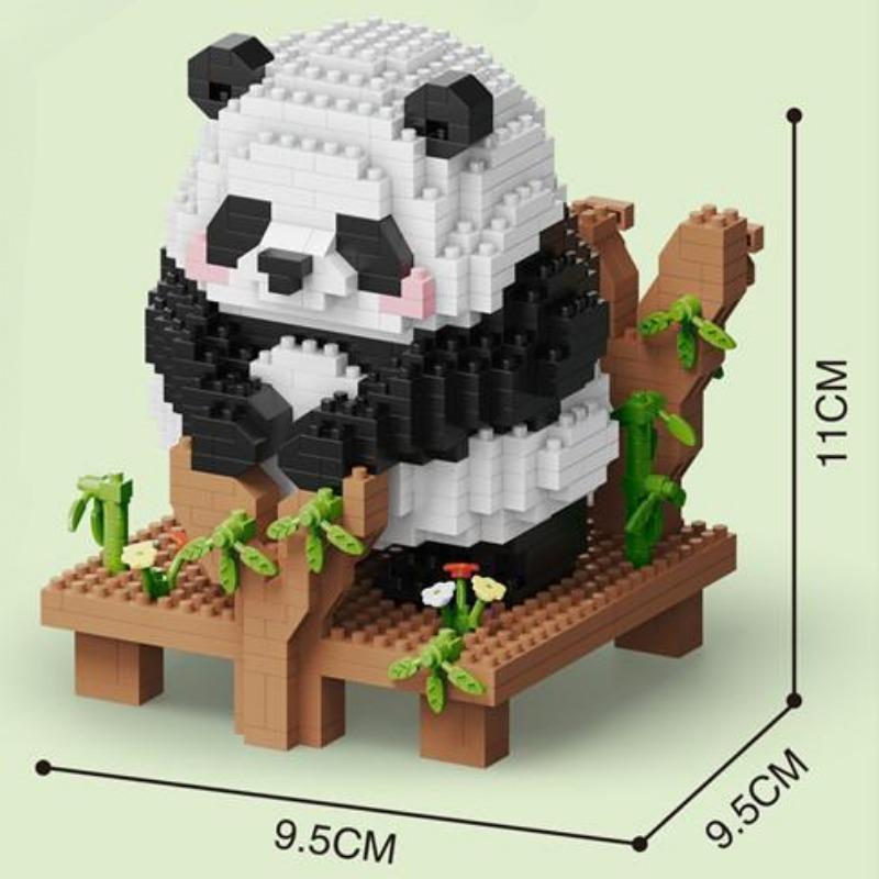 Гигантская панда Строительные блоки Цветочные головоломки Menglan Игрушки для детского дня