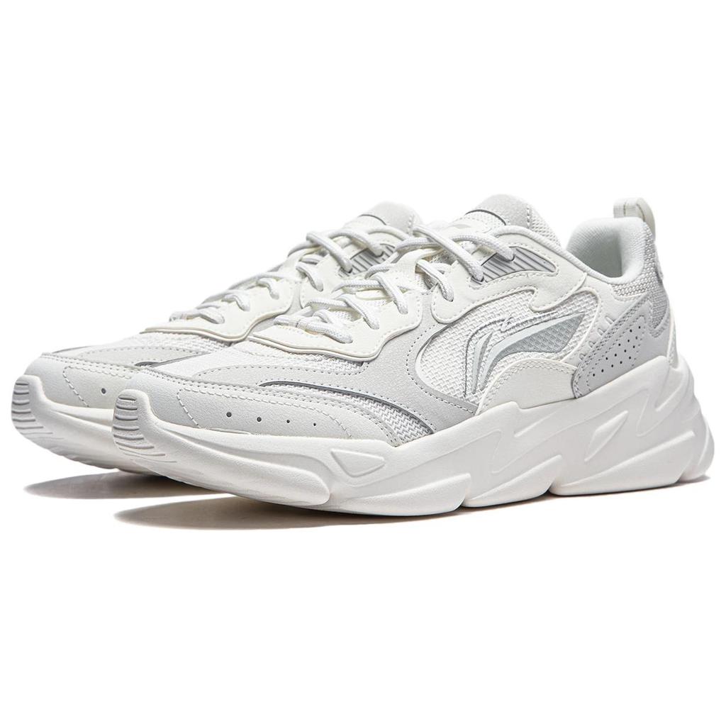 Li-Ning Yunhai Comfortable Thick-Soled Height-Increasing Non-Slip Wear-Resistant Casual Shoes Women Casual Shoes White Gray AGCT428-2