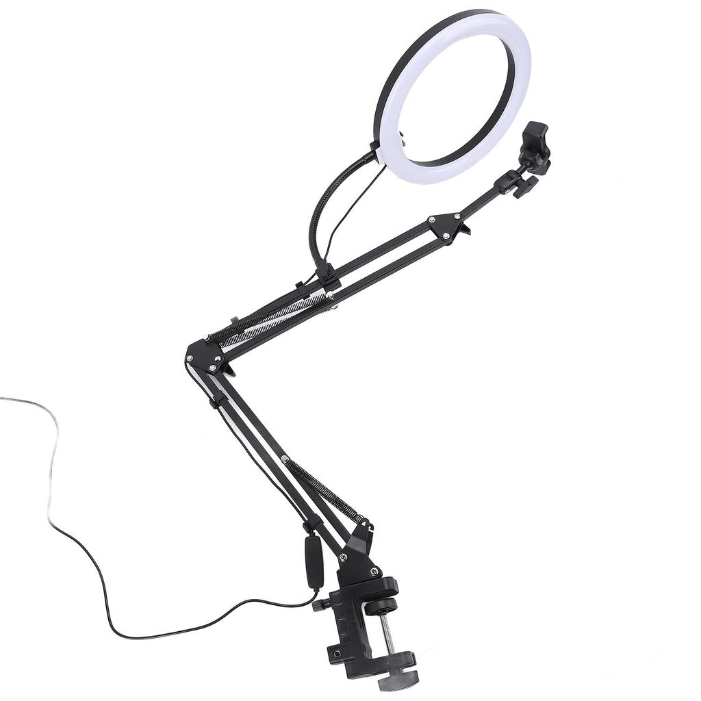 Кольцевой светильник с зажимом, накладной, с держателем для телефона, максимальная толщина зажима 4,5 см для настольного Li