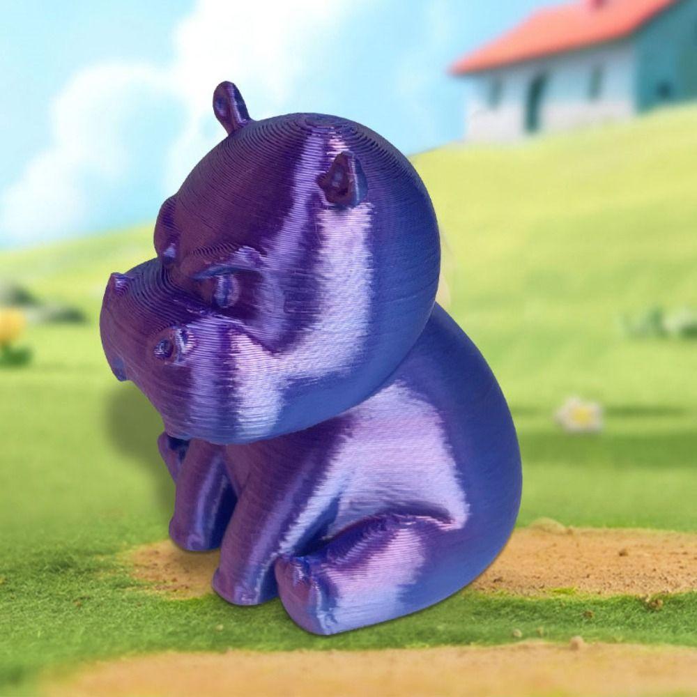 Фигурки гиппопотамов с 3D-печатью и градиентной расцветкой, креативный злой гиппопотамчик, украшение для дома