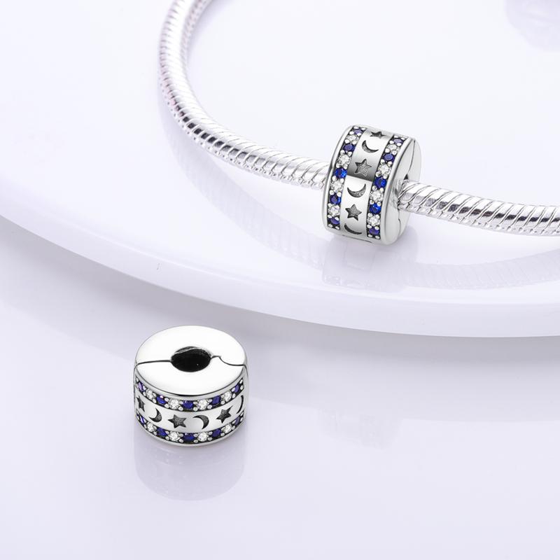 Charms Plata De Ley 925 Sun Moon Star Clip Charms Girl With Moon Pangolin Beads Fits Women Anniversary Jewelry Charm