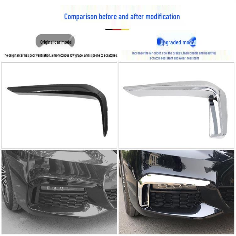 Manshi Front Fog Light Cover for BMW 5 Series 525Li/530Li - Decorative, Bright Trim Strip