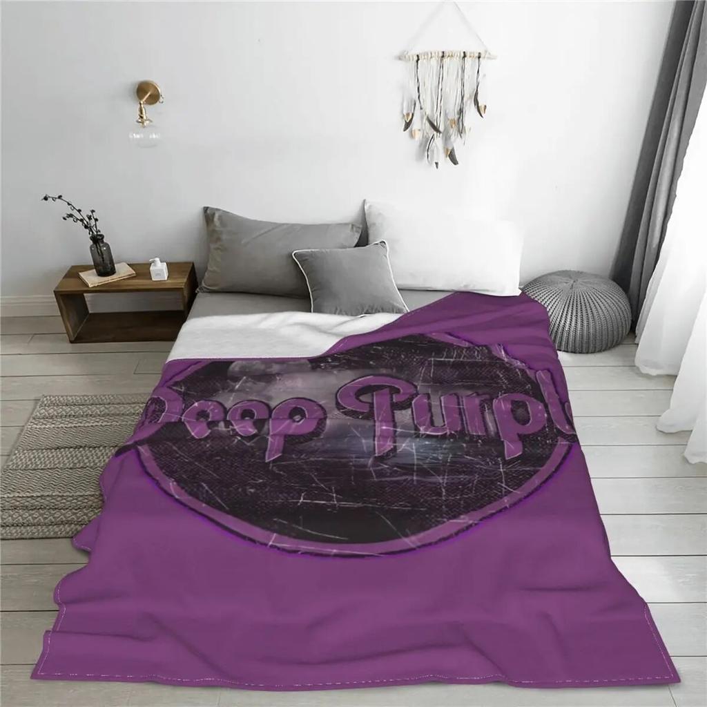 Винтажное темно-фиолетовое одеяло с полосками, фланелевое домашнее одеяло из тяжелого металла, уютное легкое тонкое одеяло для офиса