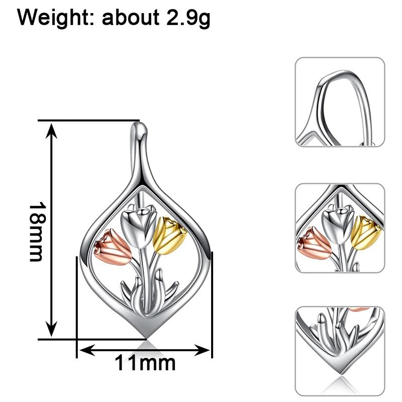 Huitan Three Tone Tulip Shaped Drop Earrings for Women Elegant Wedding Party Trendy Metal Accessories Fresh Style Chic JewelryGood product