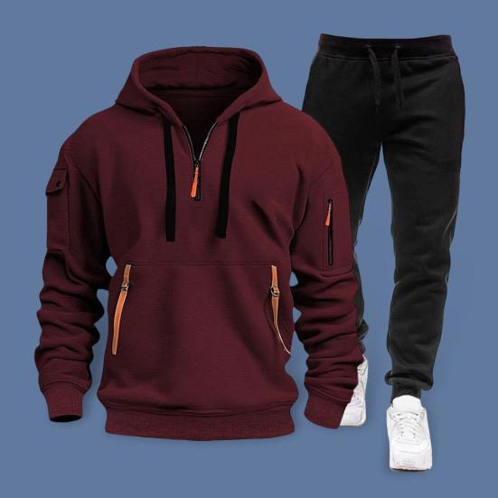 Комплект из 2 предметов: мужская толстовка, брюки, комплект с капюшоном, завязками на шнурке, длинные спортивные топы с эластичной талией, длинные брюки, однотонный мешковатый спортивный костюм