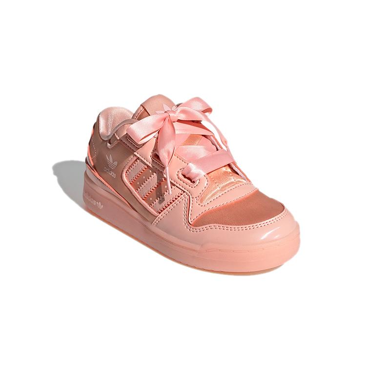 adidas Оригинальные FORUM Сатиновые Низкие Кроссовки с Амортизацией, Износостойкие Низкие Кеды для Скейтборда Розовые Детские Возраст 3-7 Лет FY8821