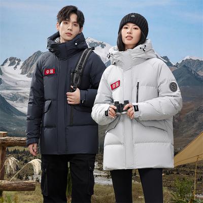 Зимняя куртка с капюшоном для мужчин и женщин, утепленная молодежная куртка средней длины, пуховик