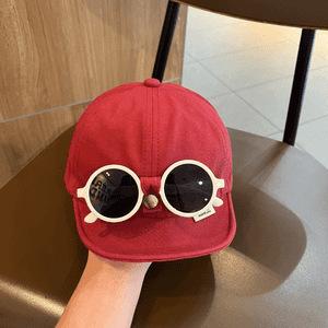 Baby Baseball Cap With Detachable Glasses Design Unisex Toddler Duckbill Hat Stylish Spring Autumn Sun Hat For Boys And Girls