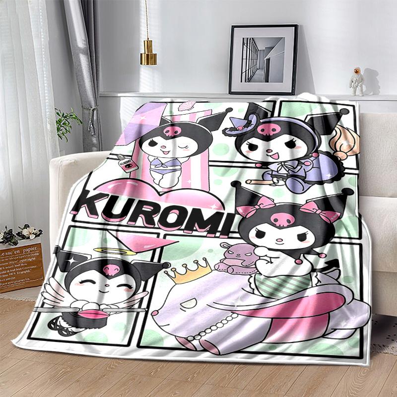 1pc Kuromi's Magical Adventures Blanket, Soft Throw for Home Decor, Gift Idea for Family and Friend, Seasonal Use, Living Room, Travel, Camping, Car B