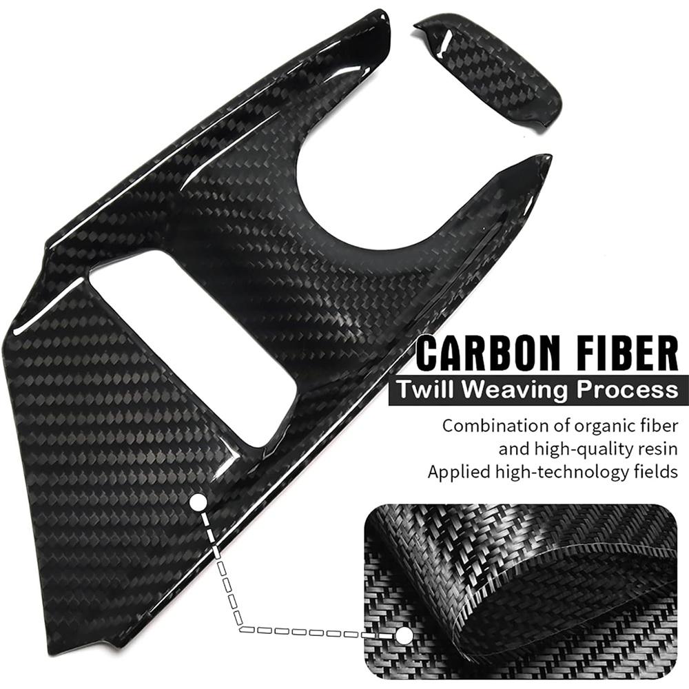 Чёрная накладка на кнопку центральной консоли из НАСТОЯЩЕГО ТВЁРДОГО углеволокна для Corvette C8 20-2023