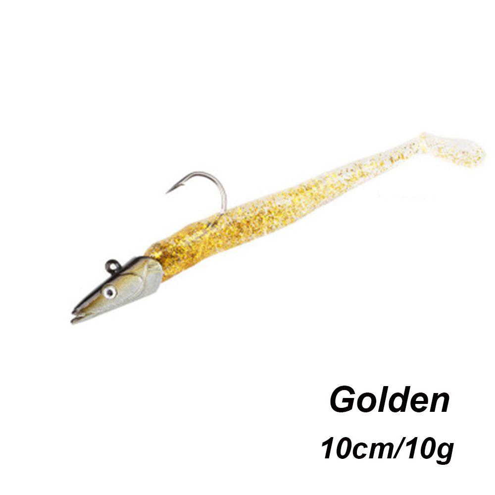 Durable 10g 19g 34g Luminous Worm Barbed Hook Fish Eel Lure Lead Jig Head Artificial Soft Bait